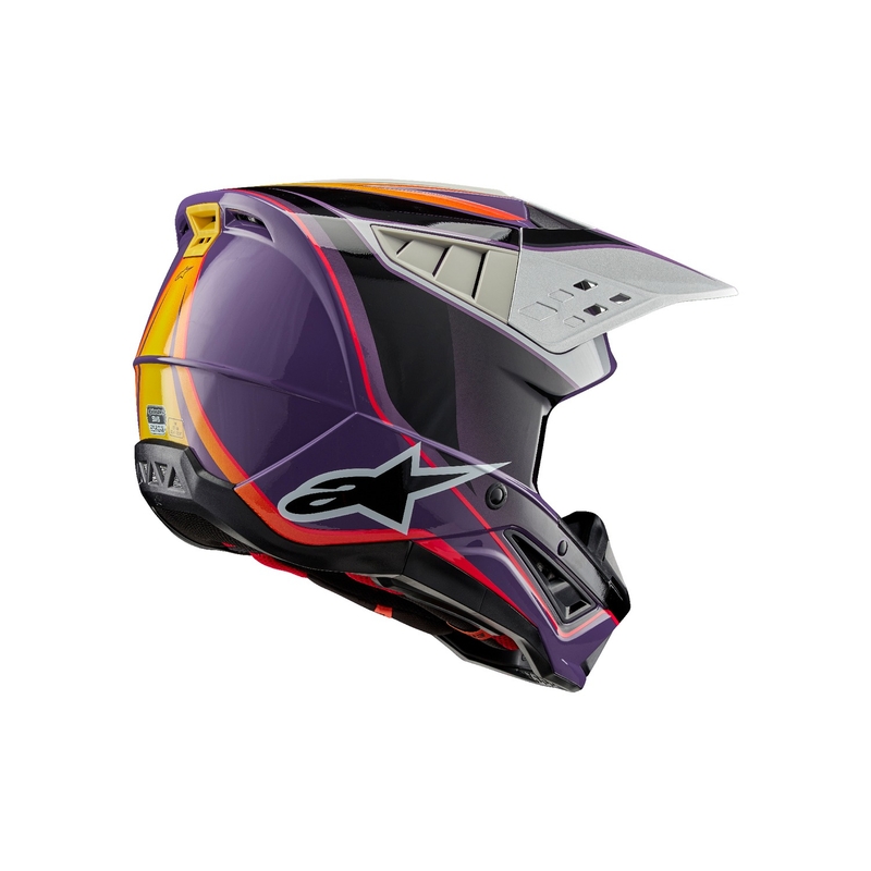 Alpinestars S-M5 Sail motokrossikiiver lilla-must-hõbedane
