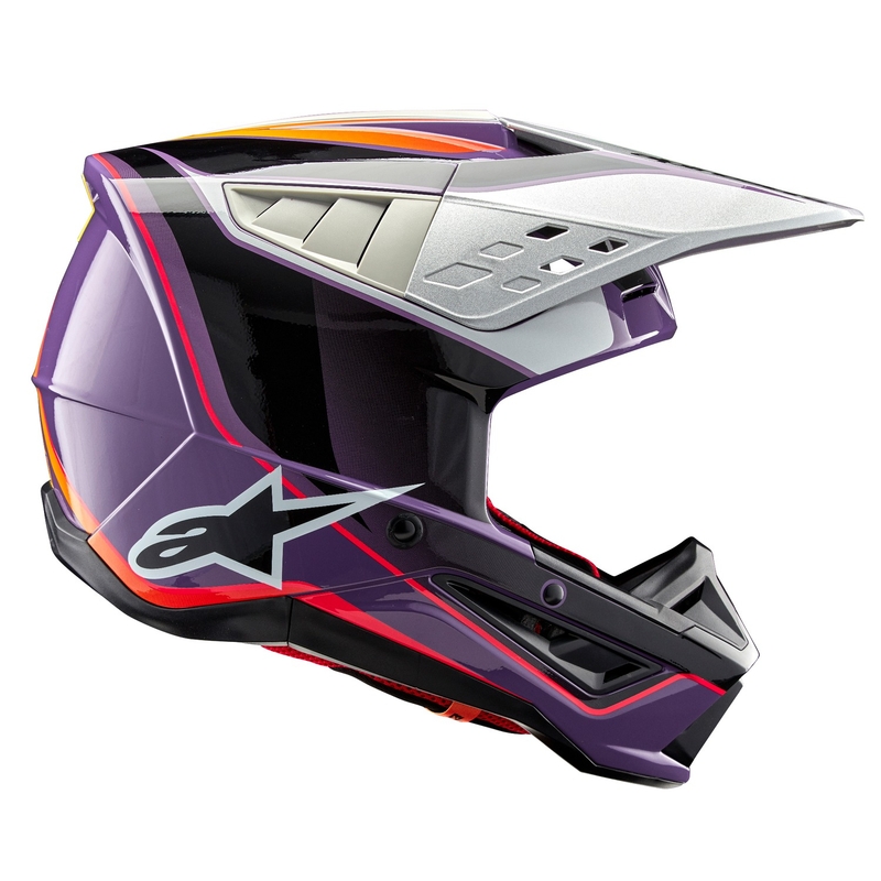 Alpinestars S-M5 Sail motokrossikiiver lilla-must-hõbedane