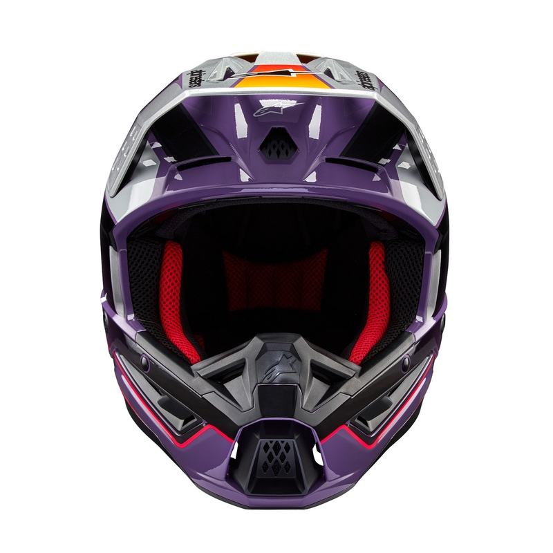 Alpinestars S-M5 Sail motokrossikiiver lilla-must-hõbedane
