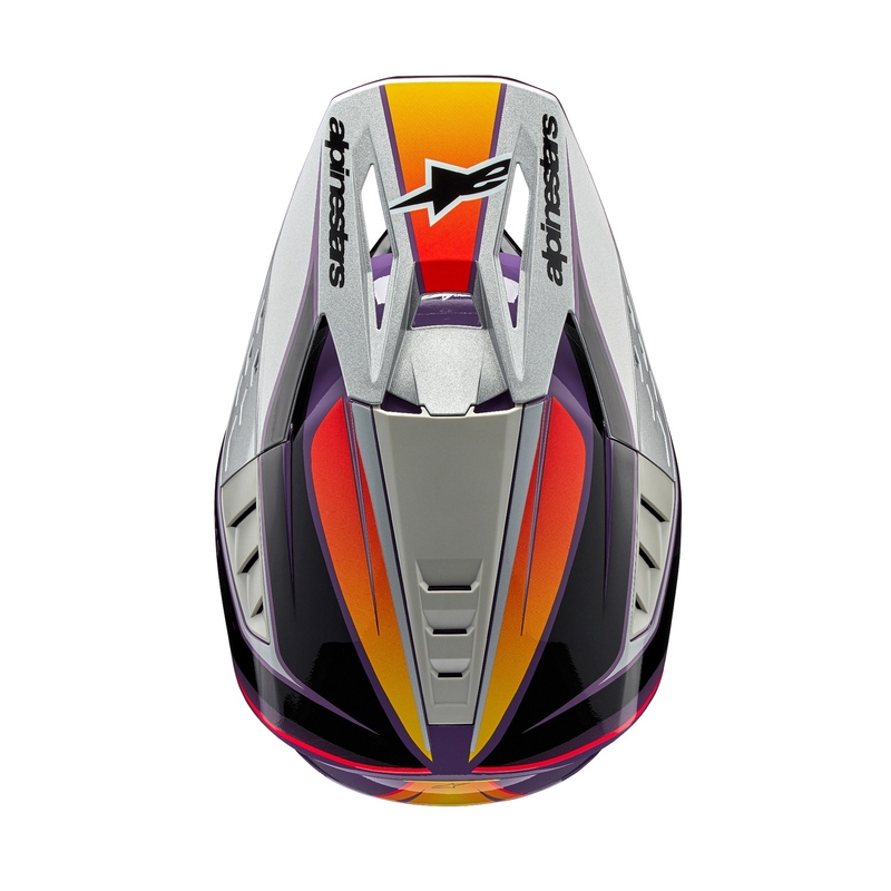Alpinestars S-M5 Sail motokrossikiiver lilla-must-hõbedane