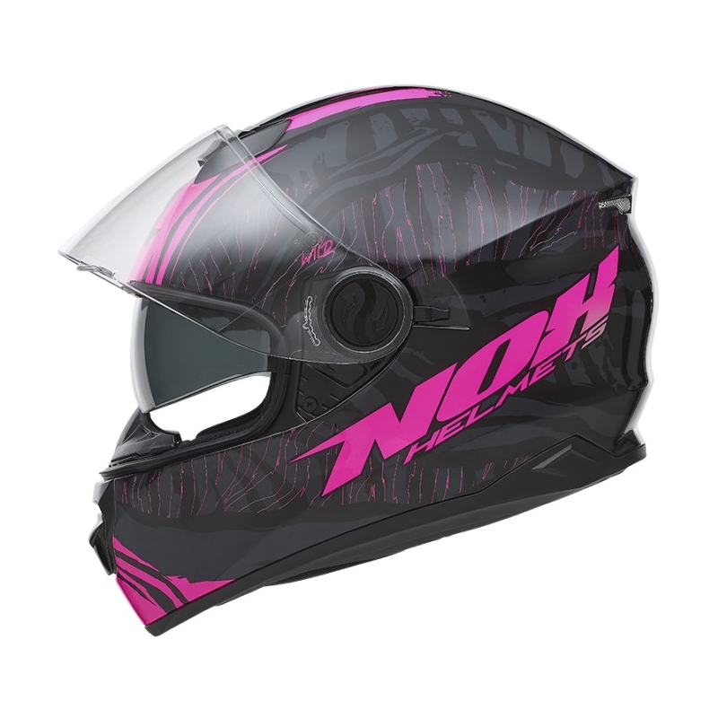 Integrální přilba na motorku NOX N301 Wild černo-fluo růžová výprodej