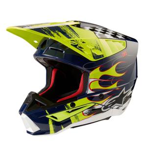Alpinestars S-M5 Rash motokrossikiiver sini-fluo kollane