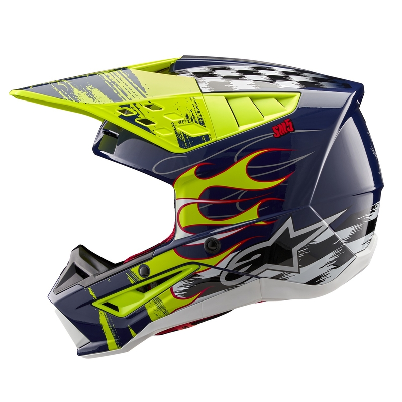 Alpinestars S-M5 Rash motokrossikiiver sini-fluo kollane