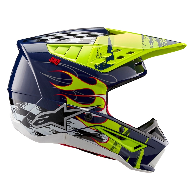 Alpinestars S-M5 Rash motokrossikiiver sini-fluo kollane