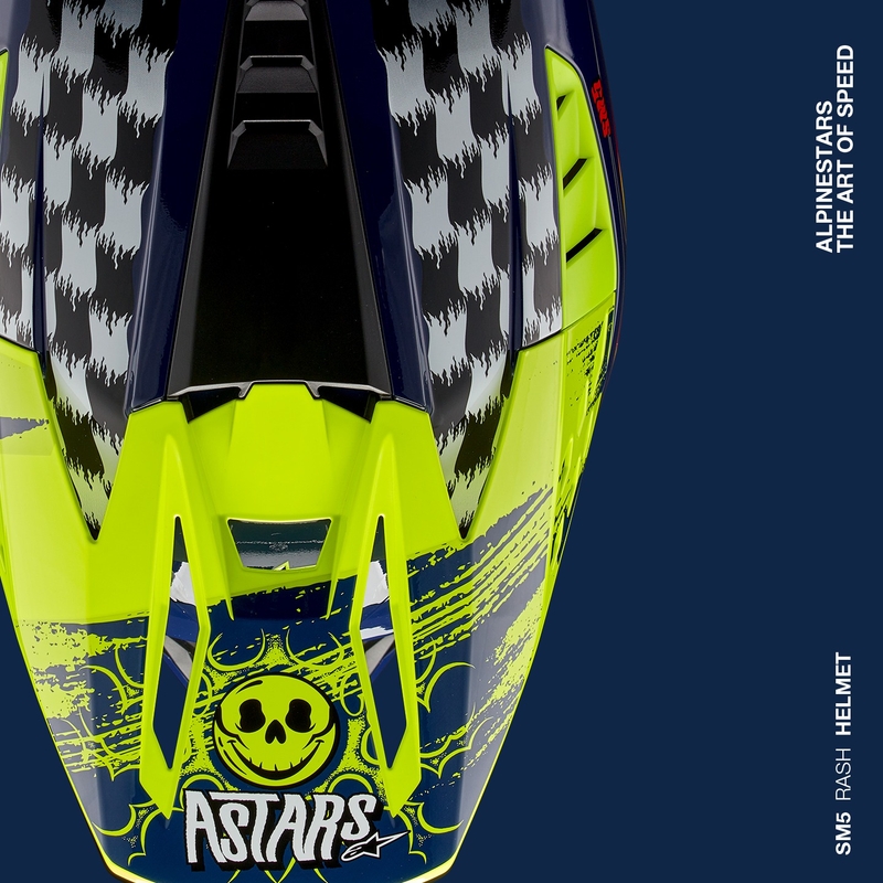 Alpinestars S-M5 Rash motokrossikiiver sini-fluo kollane