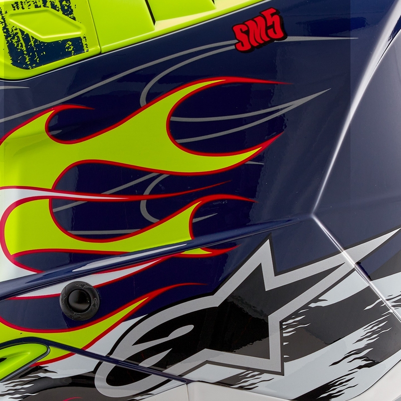 Alpinestars S-M5 Rash motokrossikiiver sini-fluo kollane