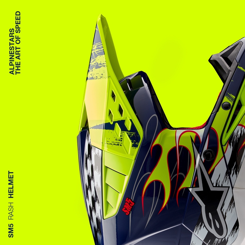 Alpinestars S-M5 Rash motokrossikiiver sini-fluo kollane