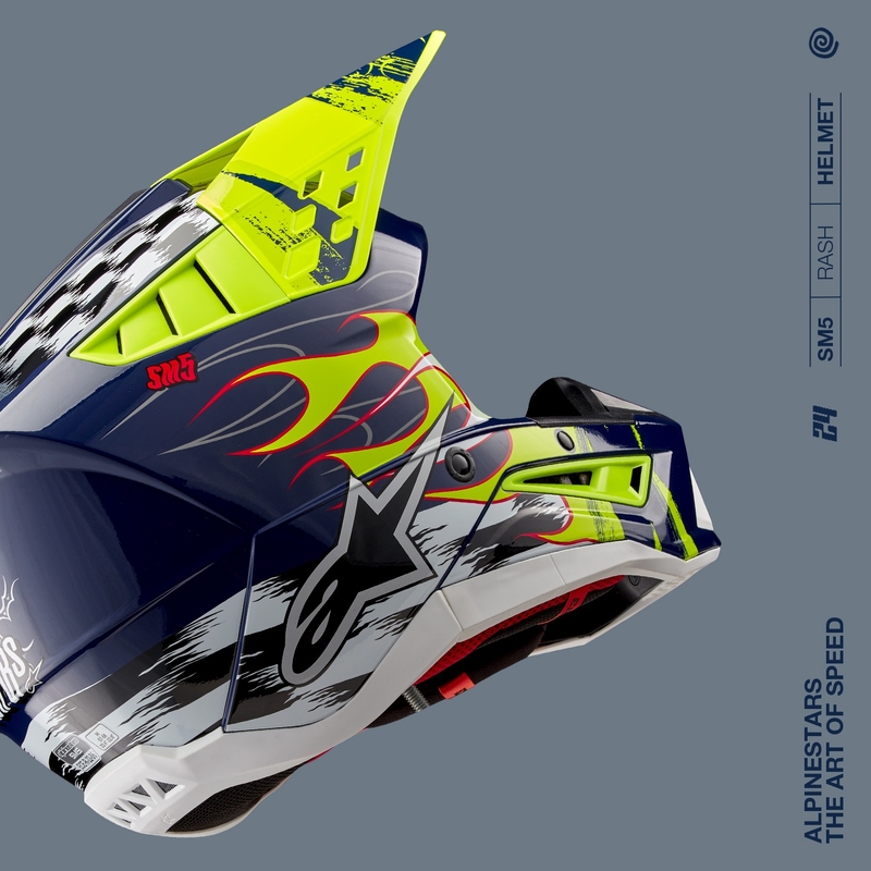 Alpinestars S-M5 Rash motokrossikiiver sini-fluo kollane