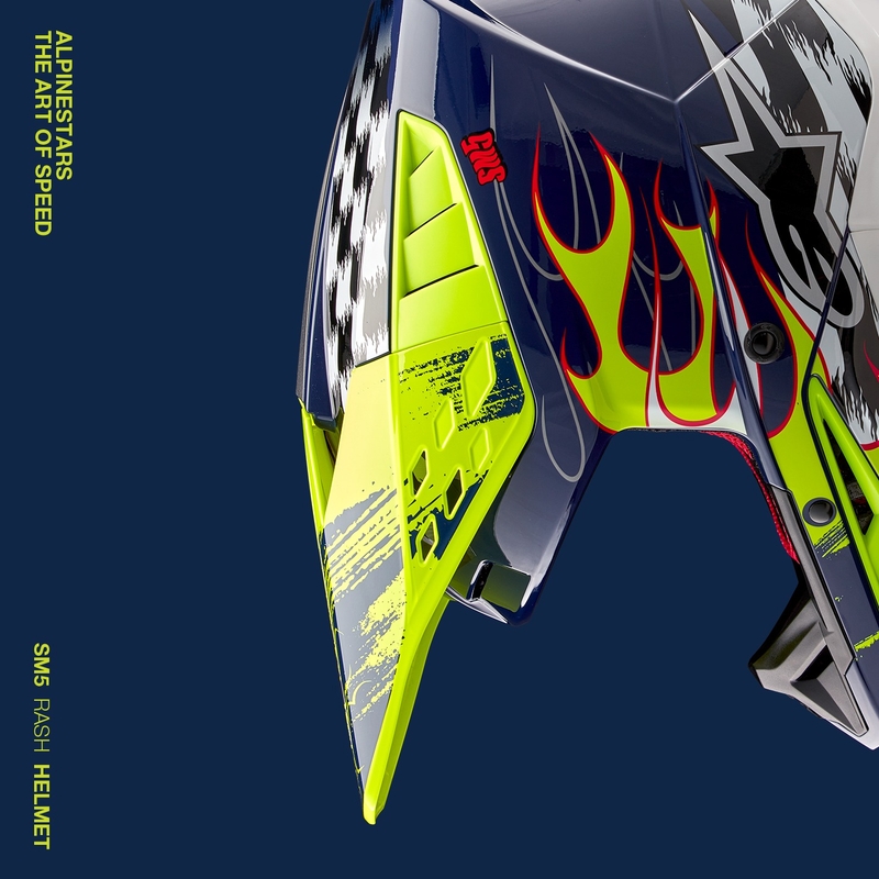 Alpinestars S-M5 Rash motokrossikiiver sini-fluo kollane