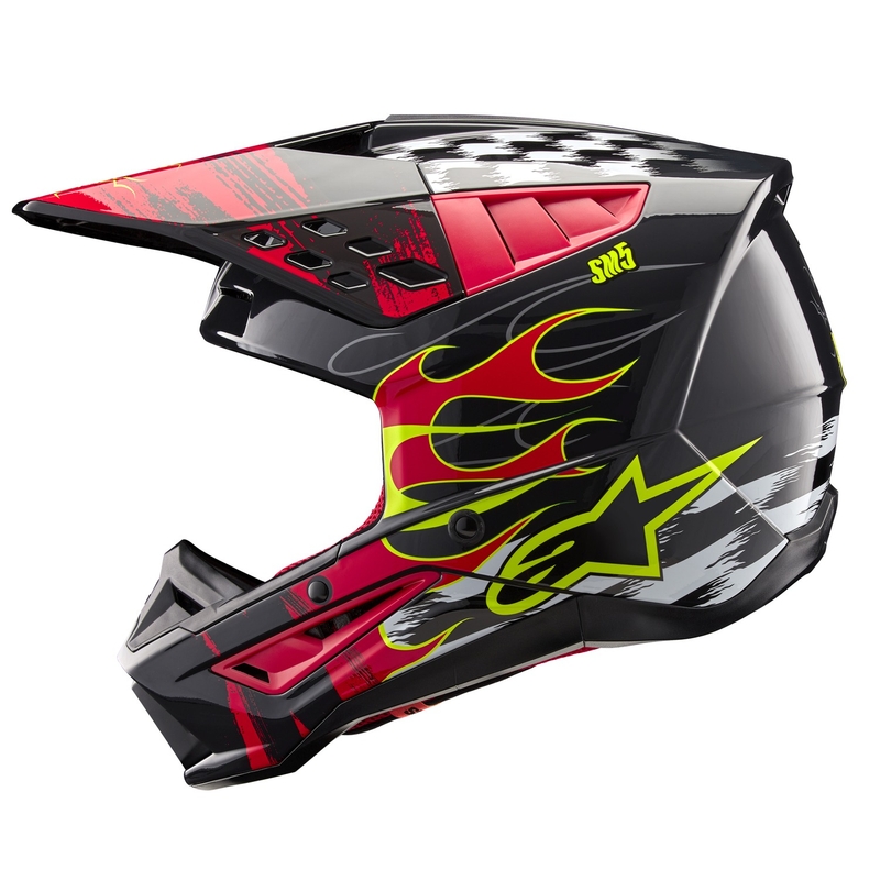 Alpinestars S-M5 Rash hall-fluo punane motokrossikiiver