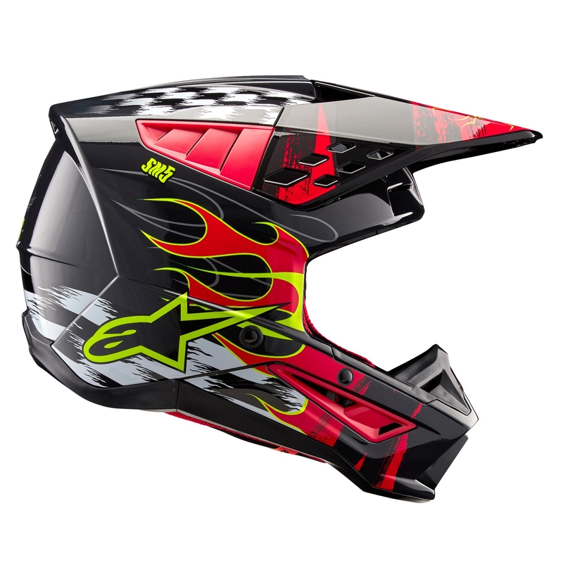 Alpinestars S-M5 Rash hall-fluo punane motokrossikiiver