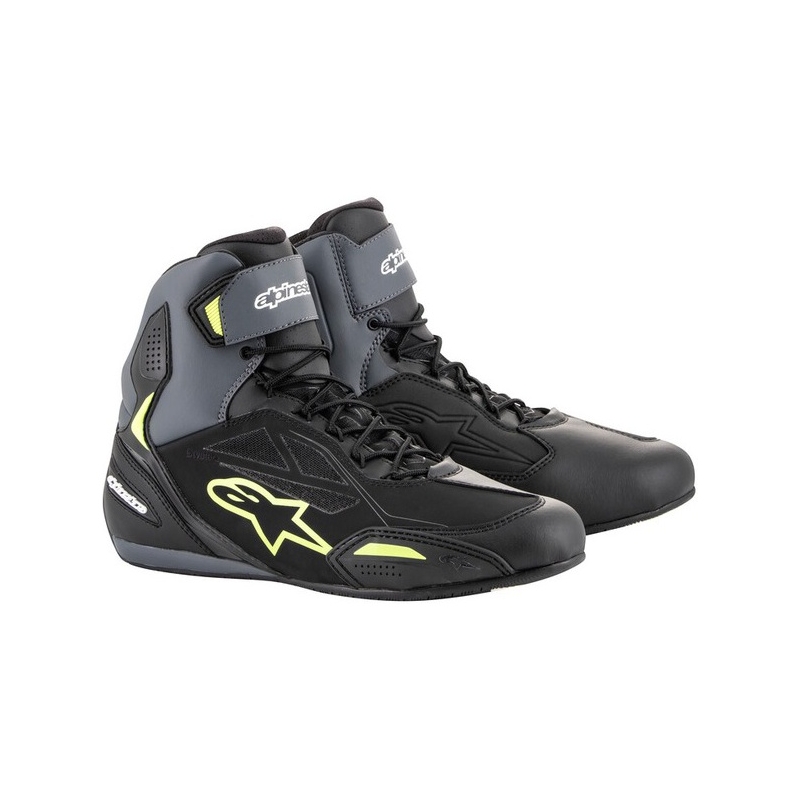 Alpinestars Faster-3 Drystar must-hall-fluo kollane mootorratta saapad
