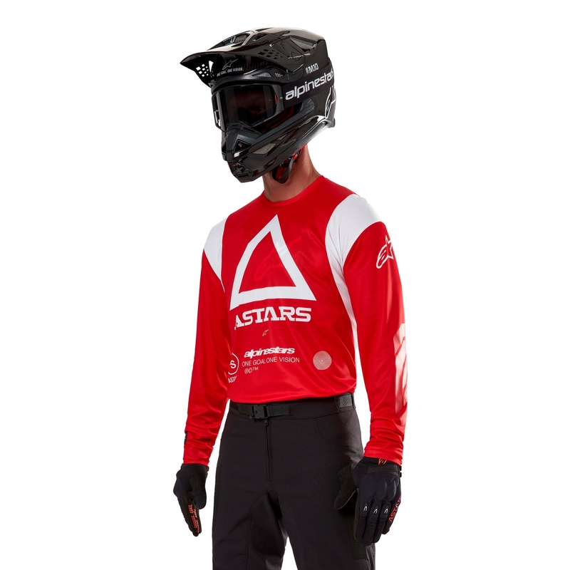 Alpinestars Techdura fluo punane motokrossitrikoo