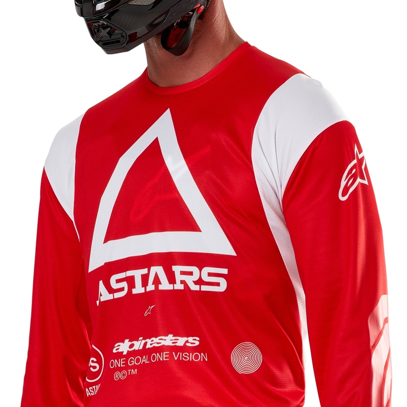 Alpinestars Techdura fluo punane motokrossitrikoo