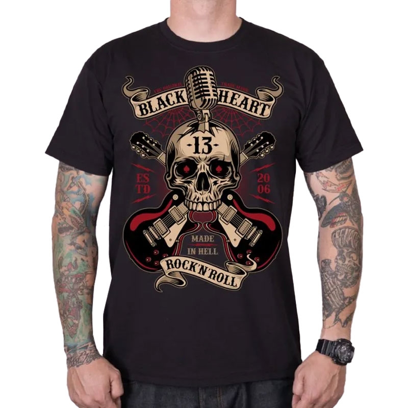 T-särk Black Heart Rock N Roll must