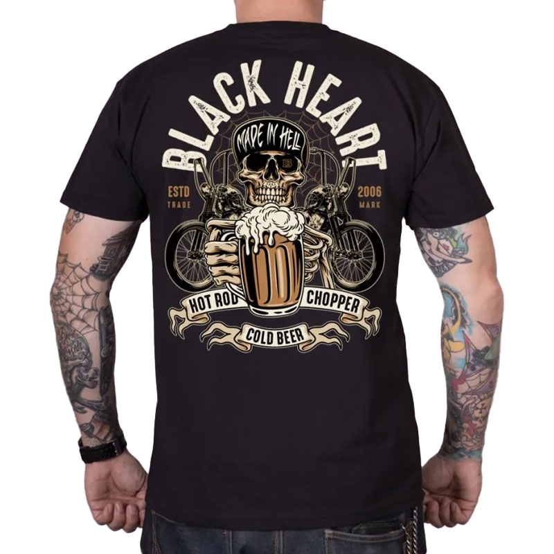 T-särk Black Heart Beer Biker must