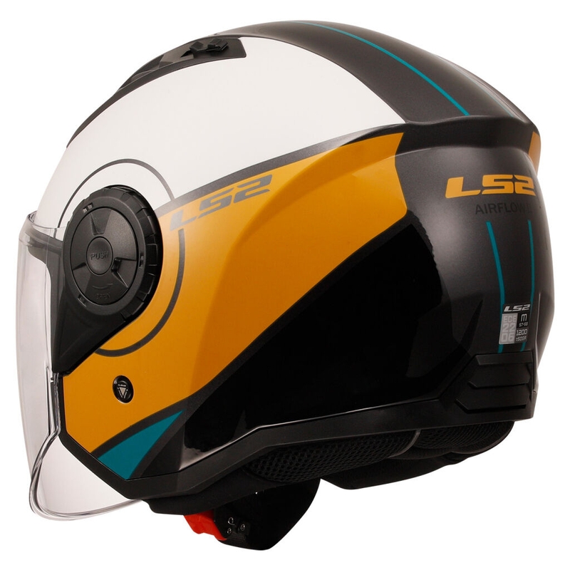 Avatud mootorratta kiiver LS2 OF616 Airflow II kate läikiv valge-pruun