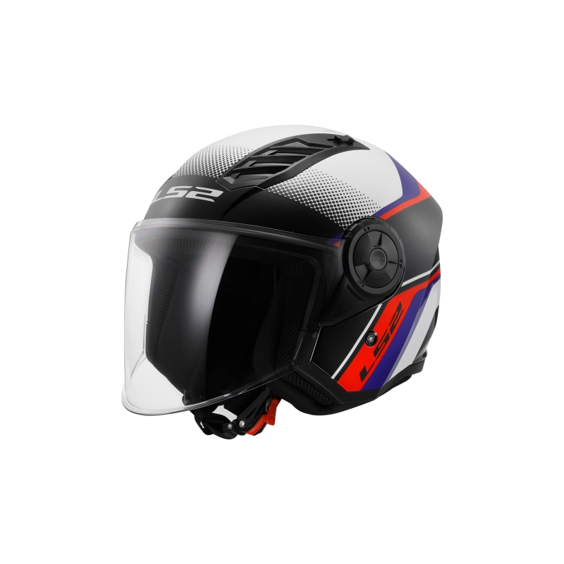 Avatud mootorratta kiiver LS2 OF616 Airflow II Rush valge-sinine-punane