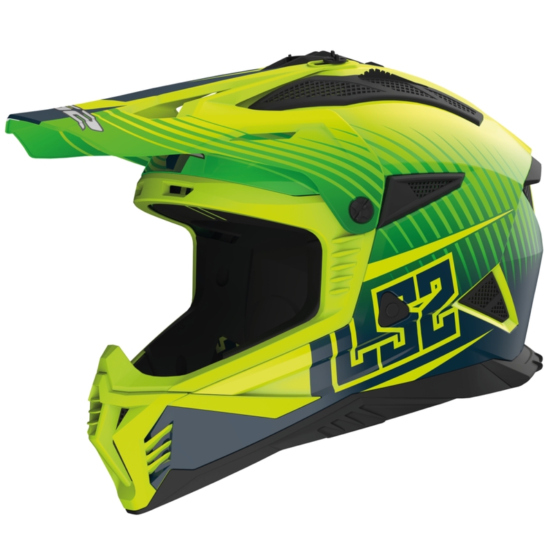 Motokrossikiiver LS2 MX708 Fast II Duck roheline-kollane
