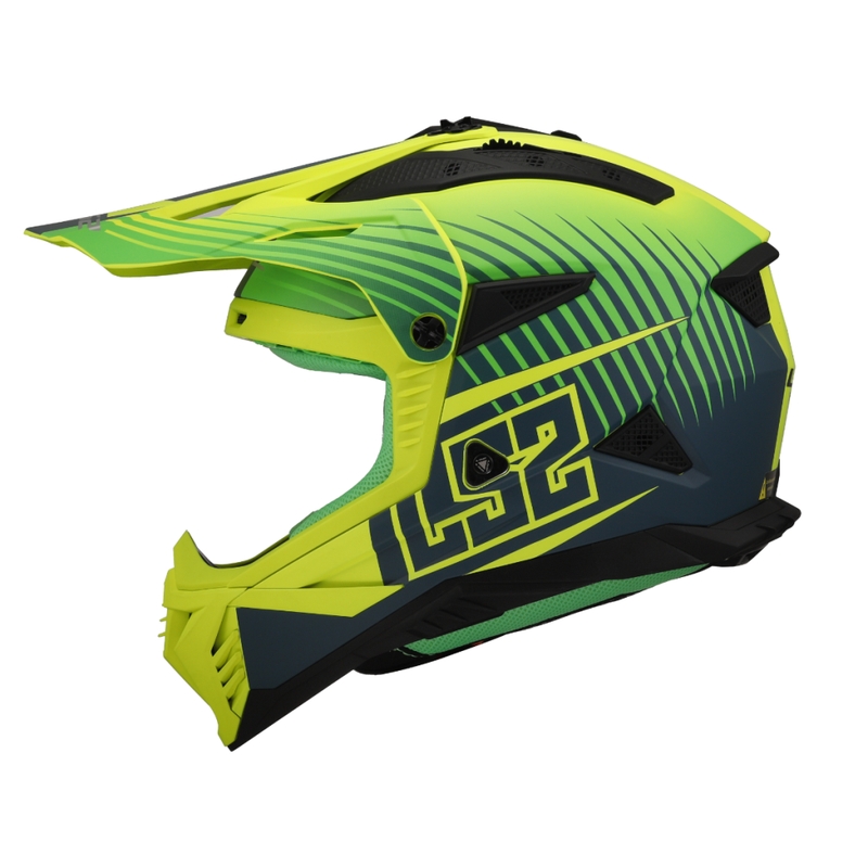Motokrossikiiver LS2 MX708 Fast II Duck roheline-kollane