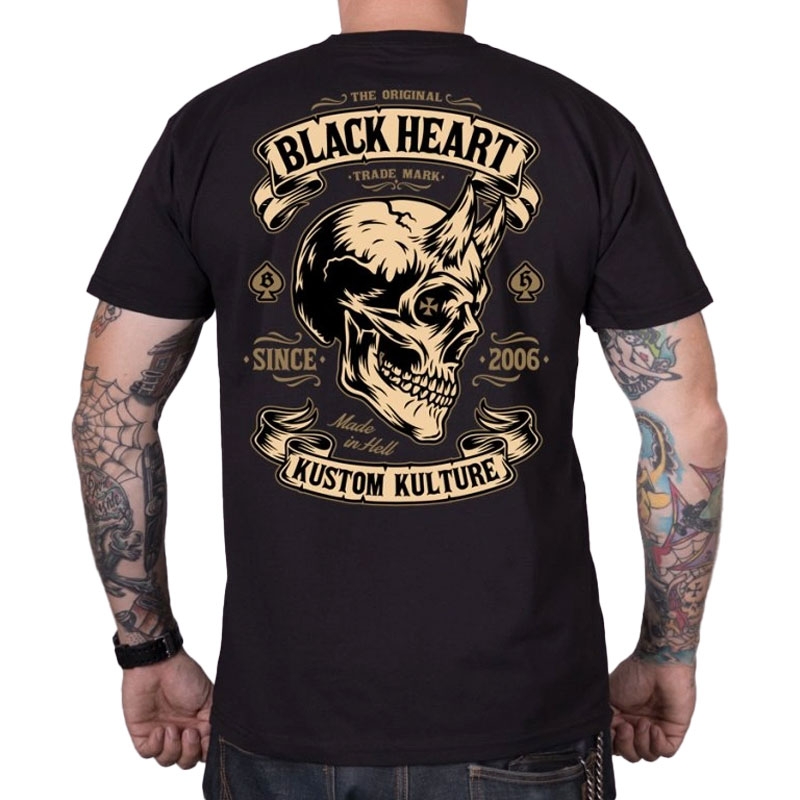 T-särk Black Heart Devil Skull must