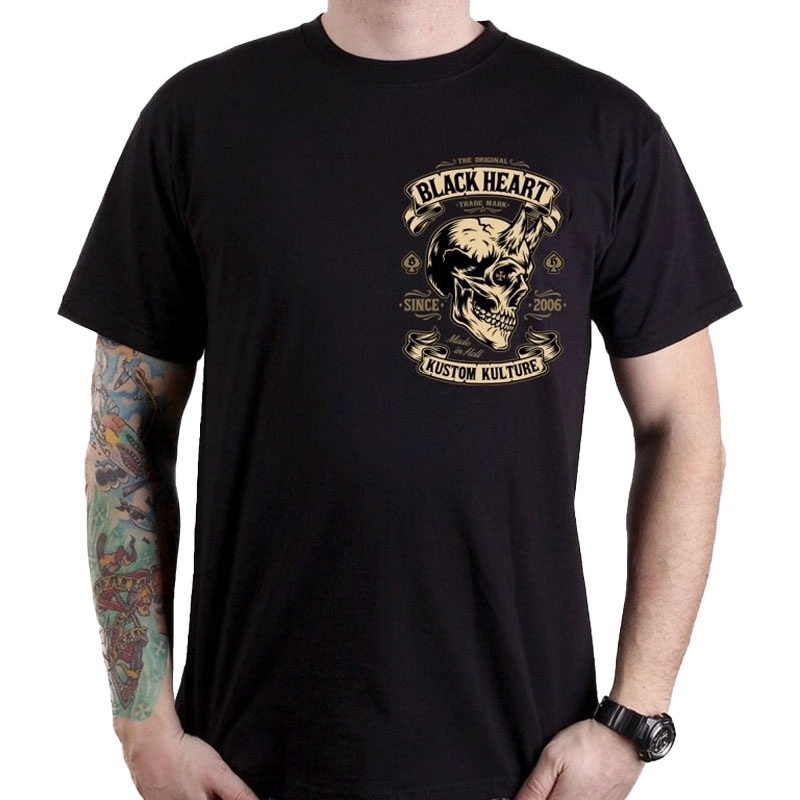 T-särk Black Heart Devil Skull must