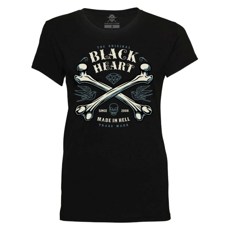 Naiste T-särk Black Heart Bones must