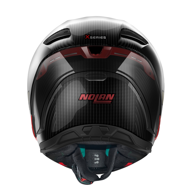 Nolan X-804 RS Ultra Carbon Iridium Edition Must-punane Integral mootorratta kiiver