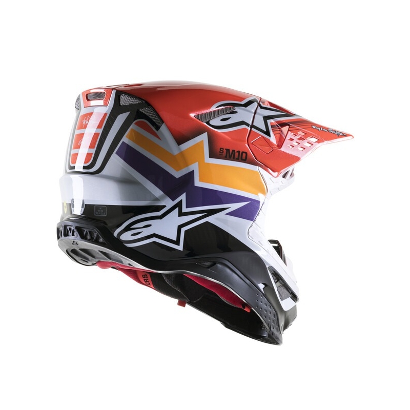 Motokrosová helma Alpinestars Supertech S-M10 Edice Troy Lee Designs oranžovo-žluto-fialovo-bílo černá