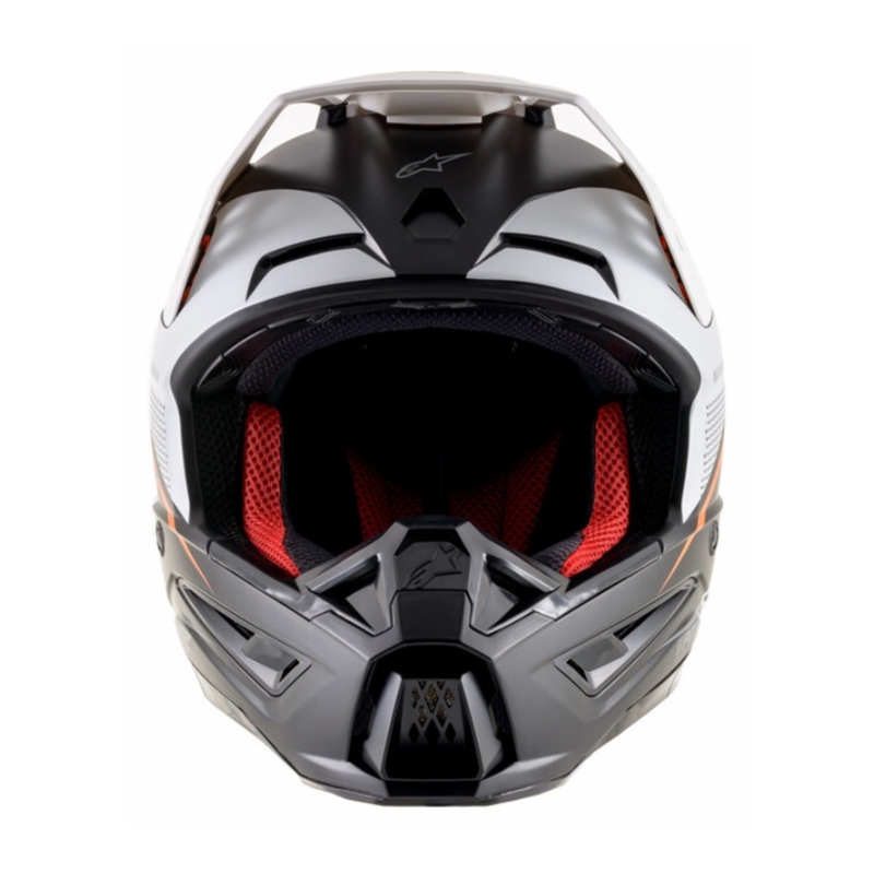 Motokrosová helma Alpinestars S-M5 Rayon černo-bílo-fluo oranžová matná
