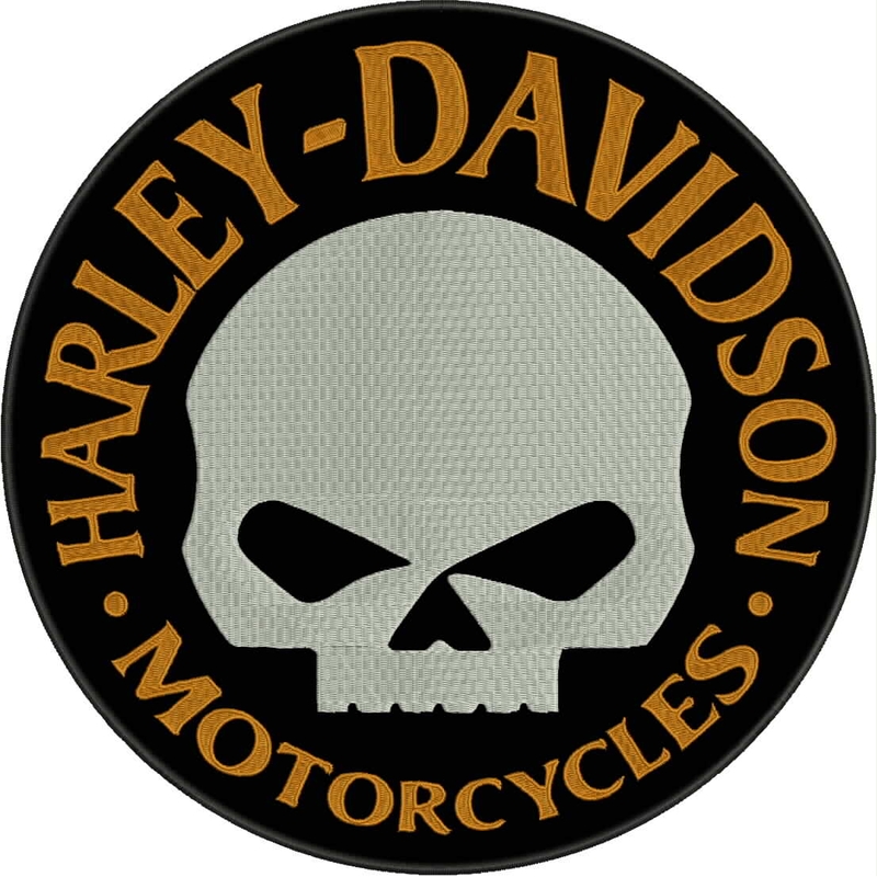 Patch H-D mootorrataste must-valge-kollane