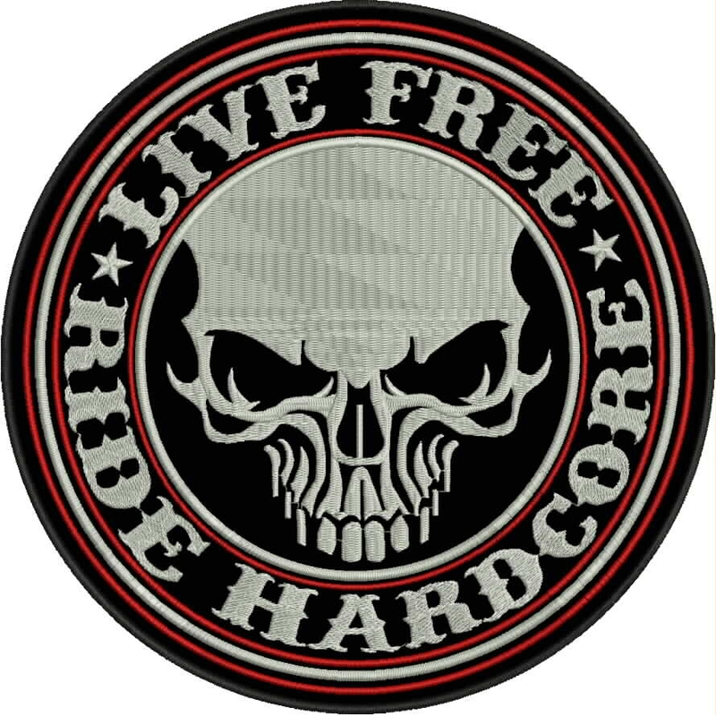 Patch Live free - Ride hardcore punase detailiga