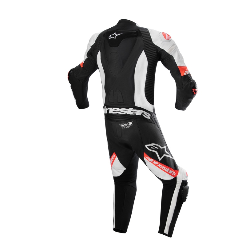 Alpinestars Missile 2 Ward Black-White-Fluo Red nahast mootorratta kombinesoon