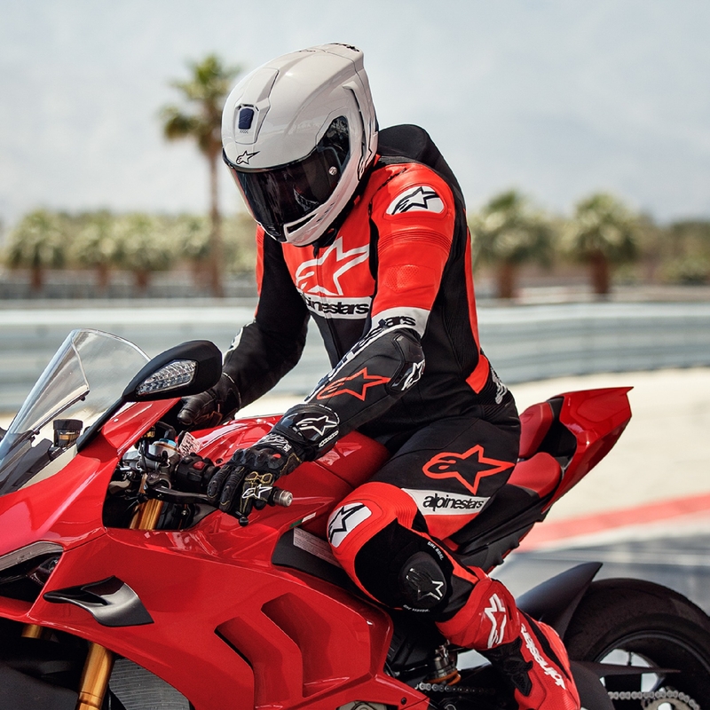 Alpinestars Missile 2 Ward must-fluoripunane-valge nahast mootorrattakate