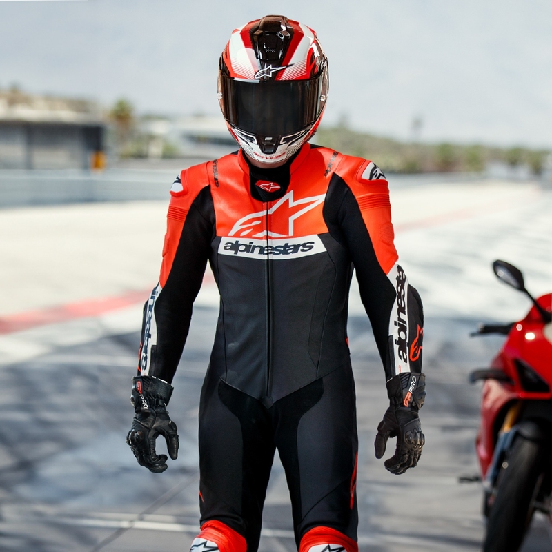 Alpinestars Missile 2 Ward must-fluoripunane-valge nahast mootorrattakate