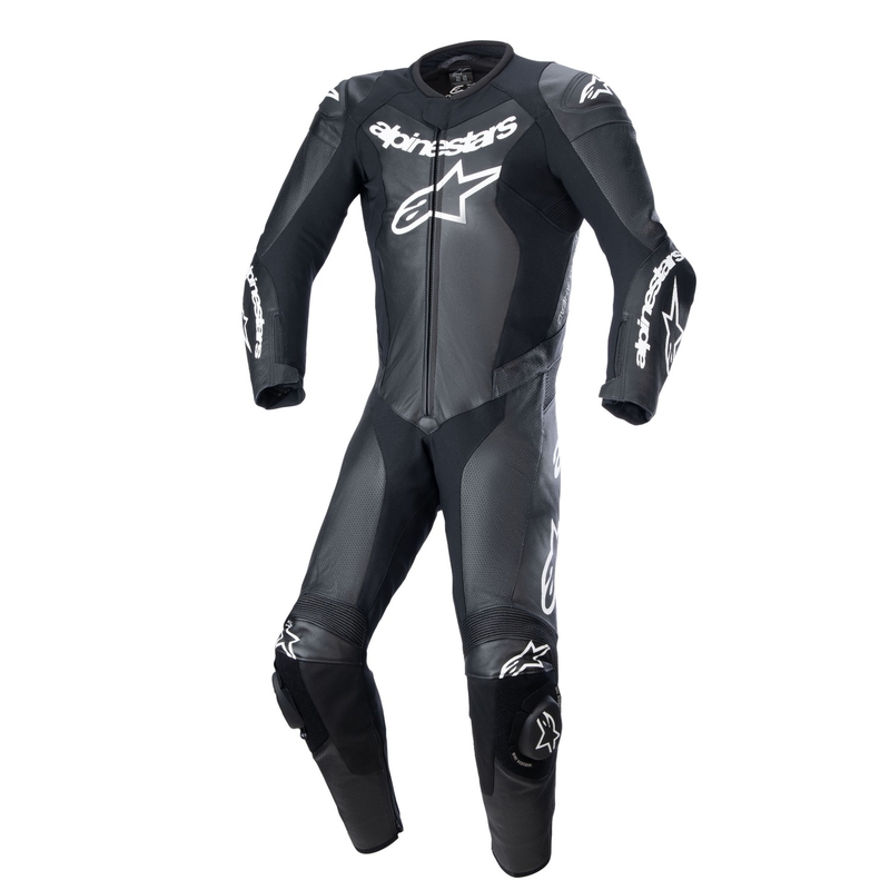 Alpinestars GP Force Lurv mustast nahast mootorratta kombinesoon