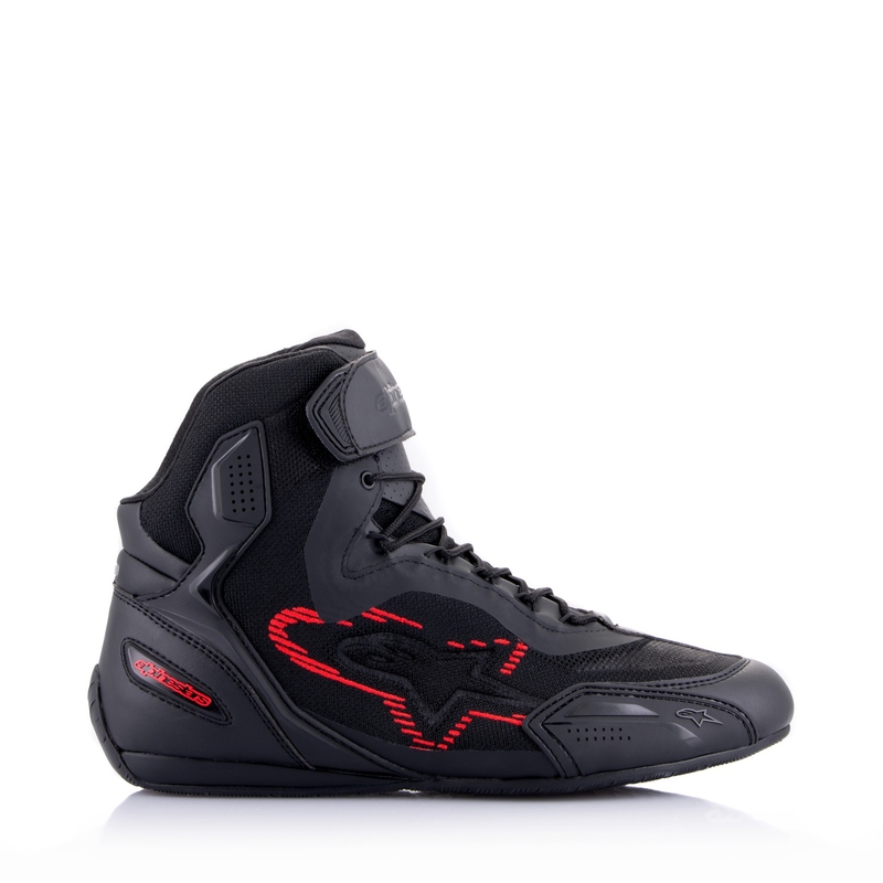 Alpinestars Faster-3 Rideknit must-tumehall-punased mootorratta saapad