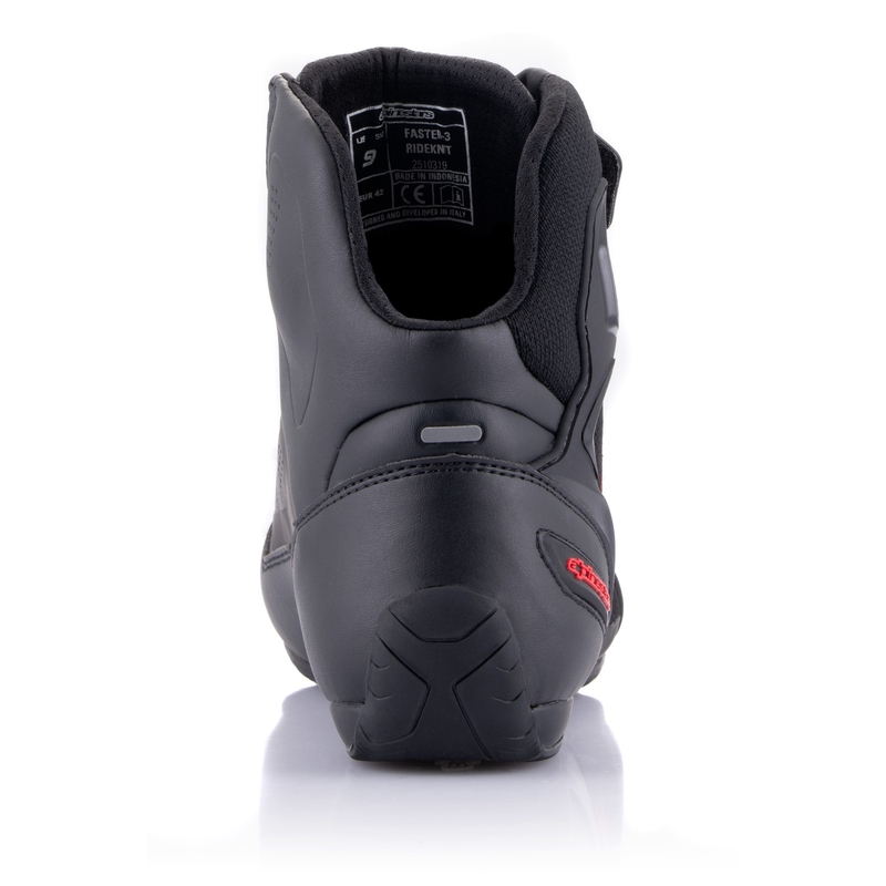 Alpinestars Faster-3 Rideknit must-tumehall-punased mootorratta saapad