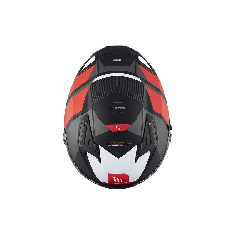 MT BRAKER SV Chento B5 integreeritud mootorratta kiiver matt must-hall-punane