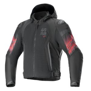 Alpinestars Zaca Air Venom veekindel must/fluoripunane mootorratta jope
