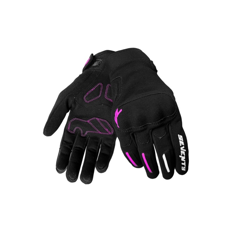 Naiste mootorratta kindad Seventy Degrees SD-C42 Asphalt must ja roosa