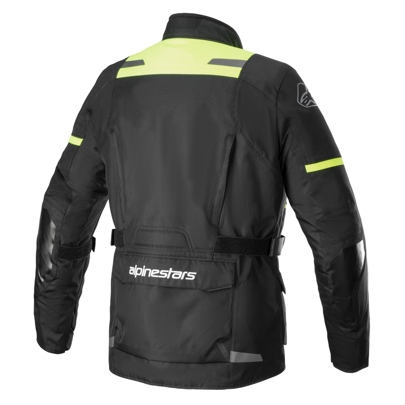 Alpinestars Andes Drystar 3 must-fluo kollane mootorratta jope