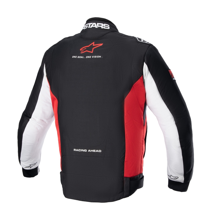 Alpinestars Monza Sport must, punane ja valge mootorrattajope