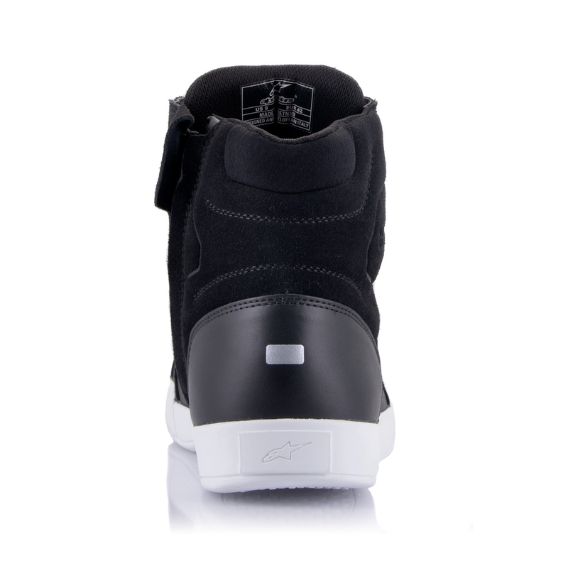 Alpinestars Chrome Drystar mustad, valged ja sinised mootorratta saapad