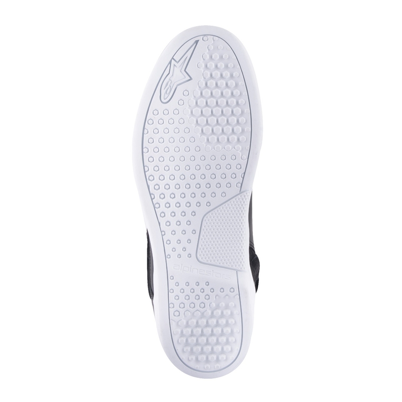 Alpinestars Chrome Drystar mustad, valged ja sinised mootorratta saapad
