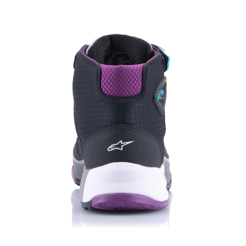 Alpinestars naiste Stella CR-X Drystar must-hall-violett-türkiissinine mootorratta saapad
