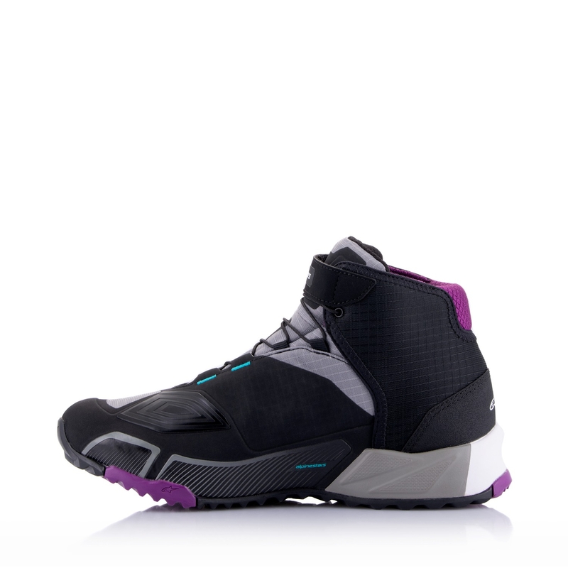 Alpinestars naiste Stella CR-X Drystar must-hall-violett-türkiissinine mootorratta saapad