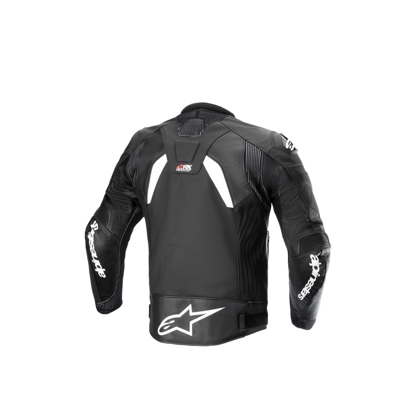 Alpinestars GP Plus R 4 Rideknit must-valge nahast mootorratta jakk