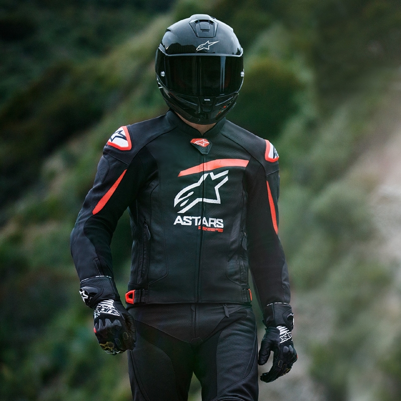 Alpinestars GP plus R 4 Airflow Black-Fluo Red-White nahast mootorratta jakk