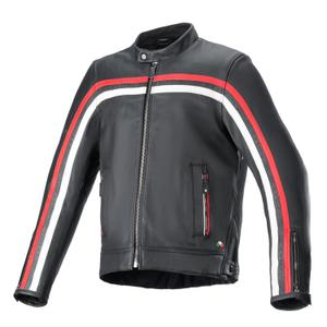 Alpinestars Dyno must-punase-beeži nahast mootorratta jakk